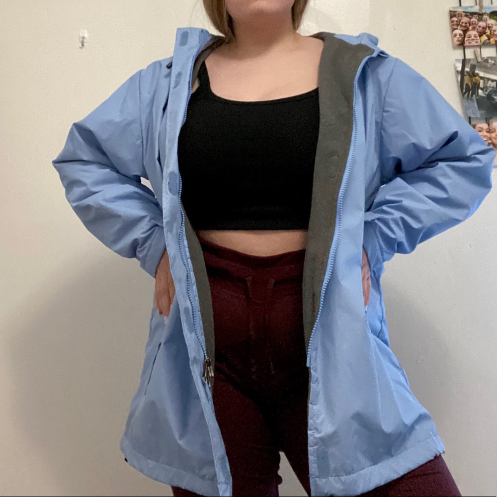 BABY BLUE LANDS END RAIN JACKET NEVER WORN
